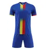 Uniformes de futebol personalizados para comércio exterior, conjuntos de manga curta de secagem rápida que absorvem o suor, camisas de competição e treino para adultos e crianças com logotipo personalizado