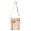 Bolso Tejido para Mujer 2024 Nuevo Verano Tejido de Paja Hombro Cruzado Bolso para Teléfono Móvil Transfronterizo Color Sólido Doble Cierre Cremallera Bolso de Playa para Mujer