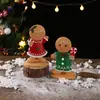 Adornos Navideños de Hombre de Jengibre de Resina Transfronterizos Regalos Navideños para Niños Manualidades de Resina Decoración Navideña para Ventana del Hogar