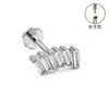 Brincos de Liga de Titânio F136, Brincos Longos Finamente Esculpidos para Cartilagem da Orelha, Piercings Labiais de Zircônia, Joias para Piercing Corporal de Titânio G23