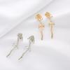 Pendientes de Pin de Plata 925 con Rosa Personalizada de Nuevo Estilo con Ramas para Mujer Elegantes Simples Retro Pendientes de Flor 606