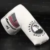 Funda para Putter de Golf, Funda para Cabeza de Eje Recto, Tapa para Cabeza de Putter, Exquisita Tapa Bordada Personalizada para Palo, Estilo Velcro Negro