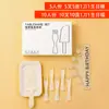 Prato de Jantar para Bolo Faca e Garfo Conjunto Faca e Garfo Descartáveis Prato de Papel Chapéu de Velas Caixa com Talheres Faca e Garfo para Bolo Prato