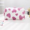 Estilo Ins Fofo Bolsa de Lápis de Amor Bolsa de Cosméticos de Pelúcia Grande Capacidade de Alto Valor Portátil Bolsa de Armazenamento para Viagem