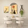 Pintura Decorativa de Restaurante Estilo Creme Nórdico Cor Quente Quente Criativa Mural de Parede de Fundo Combinação de Sala de Jantar e Mesa de Jantar Pintura Pendurada