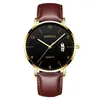 Reloj Minimalista de Cuarzo para Hombre, Indicador de Fecha Correa de Malla Negra Casual de Negocios Luminoso Reloj de Pulsera para Estudiante