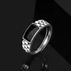 Nuevo Anillo de Tablero de Ajedrez con Gota de Aceite de Diseño Original Yuhong para Hombre Estilo Fresco de Moda Nuevo Versátil Diseño Abierto