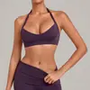 Sujetador de yoga transfronterizo con escote en V pronunciado, cuello halter y hermoso diseño en la espalda, ropa interior deportiva transfronteriza para correr y fitness para mujer 7229