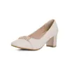 Nuevos Zapatos de Suela Gruesa con Hebilla Metálica y Punta Cuadrada para Primavera y Otoño, Tacones Altos para Mujer Tallas Grandes 40-43 Zapatos de Comercio Exterior de Amazon
