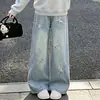 Estilo coreano casual primavera y otoño estilo académico sudadera con capucha de dos piezas falsas cuello polo jeans de estrella de moda conjunto de dos piezas para niñas