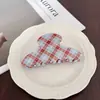 Pinza para el Pelo Cuadros Elegante y Sencilla Estilo Coreano para Niña, Pinza de Tiburón de Acetato para la Parte Posterior de la Cabeza, Pinza Grande Versátil