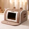 26º Otoño/Invierno Nuevo Vintage Cuento de Hadas Cajón Nido Semi-Cerrado Nido para Gatos Extraíble y Lavable Cama para Perros Casa para Perros Nido para Mascotas