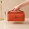 Bolsa de Maquiagem Portátil Personalizada Transfronteiriça para Mulheres, de Mão, Grande Capacidade, Bolsa de Higiene Pessoal para Viagem, Bolsa de Armazenamento Simples de Lona à Prova de Poeira
