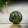 Pet de Chá de Argila Roxa Original de Yixing Artesanal Autêntico Ornamento Escultura de Argila Verde com o Significado de Prosperidade Todos os Anos, Modelo Popular Peça de Mão Fabricante