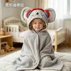 Toalla de Baño Infantil Dibujos Animados Terciopelo de Coral Bata con Capucha Suave Absorbente que se Puede Usar para Bañar Toalla de Baño de Animalitos para Bebé