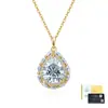 Collar de plata de ley S925 con moissanita en forma de pera y gota de agua para mujer, moderno y lujoso, adecuado para banquetes, cadena para la clavícula, stock de fábrica al por mayor