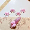 Novos Acessórios Coloridos com Laços Pontilhados para Unhas, Decorações Versáteis de Laços Listrados para Unhas, Pequenos Acessórios de Resina