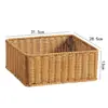 Cesta de almacenamiento de armario nórdico, caja de almacenamiento tejida, cesta organizadora simple para sala de estar, tejido de imitación de ratán