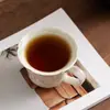 Taza de café de flor de cerezo de cerámica hecha a mano, diseño de borde con forma de flor, taza de té estilo japonés, taza de cerámica para el té de la tarde en casa