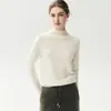 Suéter de cachemira suave, de alta densidad, cuello semi-alto, corte holgado, cálido, tejido simple, versátil para el uso diario y como capa base