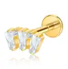 Pendientes de Aleación de Titanio Nuevos Transfronterizos Joyería para Mujer, Lujo Ligero Nicho Forma de Abanico Zirconia Labios Uñas, Uñas de Lengua, Joyería para Piercings Corporales