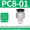 Conector Rápido de Tubo de Ar Plug Rápido Pneumático PC8-02 6-01 10-03 12-04 Rosca Externa Passante M5