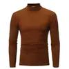 Explosões AliExpress Camiseta Casual Masculina 2020 Outono/Inverno Nova Cor Sólida Design Pequeno Gao Ling Manga Longa T503