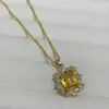 Collar de Circonita Estilo Retro Clásico, Cadena para Clavícula con Colgante de Diamantes Completos de Alto Grado Estilo Hong Kong, Moderno y Versátil