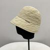 Chapéu inverno novo fenda traseira acolchoado chapéu pescador feminino estilo coreano artístico retrô quente à prova de frio chapéu balde moda