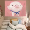 Animal de Dibujos Animados Conejo Ilustración Pintada a Mano Tela Colgante Tapices de Casa de Huéspedes Fondo de Escritorio de Dormitorio Habitación Cama