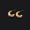 Brinco de argola em forma de C EH895 brincos listrados agulha de prata metal fosco tarraxas de orelha clip de orelha em espiral de mosquito não perfurado nicho