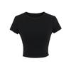 25020-25 Primavera Novo Estilo Americano Spice Girl Cor Doce Candy Básico Slim Cintura Marcada Manga Curta Camiseta Base