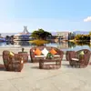 Muebles de Ratán Jinyuanxuan Sala de Té Casa de Té Silla de Ratán Mesa de Café Sofá Patio de Villa Combinación de Sillas de Ratán al Aire Libre Venta al por Mayor