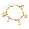 Botas de Estilo Simple con Personalidad de Moda Europea y Americana Transfronteriza Sombrero de Caballo Vaquero Pulsera Metálica Ajustable para Mujer Colgante de Disco