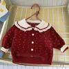 Cárdigan Infantil Suéter de Niña Chaqueta de Otoño con Solapas Chaqueta Elegante para Bebé Ropa de Abrigo para Niños Pequeños y Medianos Prendas de Punto