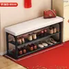 Banqueta para zapatos en la entrada de casa, zapatero simple con asiento, banco de almacenamiento, banco integrado de arte en hierro para cambiarse los zapatos en la entrada