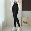 Calças leggings de cintura alta de algodão, calças femininas quentes com fio de algodão, leggings curtas elásticas e slim fit para outono e inverno
