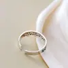 Nafoge joyería de plata al por mayor moda anillo de plata de ley 925 patrón hueco corona abierto para mujer dedo meñique anillo de cola de plata