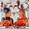 24 peças Enfeites de madeira de Halloween abóbora fantasma chapéu de bruxa aranha morcego enfeites Decoração de casa de Halloween