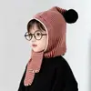 Cachecol com capuz para outono e inverno para meninos e meninas, chapéu de lã tricotado, gorro de bebê, chapéu protetor de orelhas, chapéu infantil quente