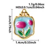 Pingente Série de Flores Transfronteiriça Europeia e Americana Tulipa Colorida com Gotejamento de Óleo Acessórios para Joias DIY Acessórios de Aço Inoxidável