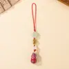 Boa sorte Peanut Fu Lu Cordão para Celular Pingente de Brocado Song Chaveiro de Bolsa Trevo de Quatro Folhas da Sorte DIY Ornamento Pendente de Brocado Song