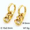 Pendientes de Acero Inoxidable 304 Cadena Cubana con Borlas Joyería Chapado en Oro de 18K Clip para Oreja Pendientes Unisex