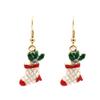 Amazon Cross-Border Ins Export Serie Navideña Pendientes Pendientes de Anciano Árbol Pendientes de Muñeco de Nieve Bastón Luna para Mujer