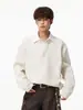 Cl espiga de trigo ajuste peso pesado otoño moderno hombres estampado cuello polo eanT ropa interior manga larga holgado sudadera de dos piezas falsa