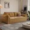 Sofá-cama duplo uso dobrável multifuncional pequeno apartamento armazenamento linha reta estilo creme famoso na internet sofá de quarto