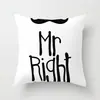 Almohada de Dibujos Animados Creativos Letras Inglesas Piel de Durazno Cojín para Sofá Funda de Almohada de Cabecera Personalizable