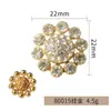 Botão de girassol com bordado manual de diamantes completos com base de liga de diamantes multicamadas para casacos, vestidos de noiva e vestidos de gala, decorado com strass de alto brilho