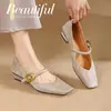 Nuevos Zapatos Mary Jane Cuadrados Estilo Chino Nacional Retro de Piel de Oveja para Mujer, Marrón Francés, Boca Baja, de una Sola Capa, con Hebilla Gruesa