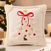 Capa de Almofada de Árvore de Natal com Laço Amazon Transfronteiriça para Decoração de Sofá de Sala de Estar, Capa de Almofada de Feriado de Natal